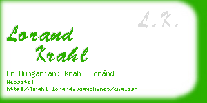 lorand krahl business card